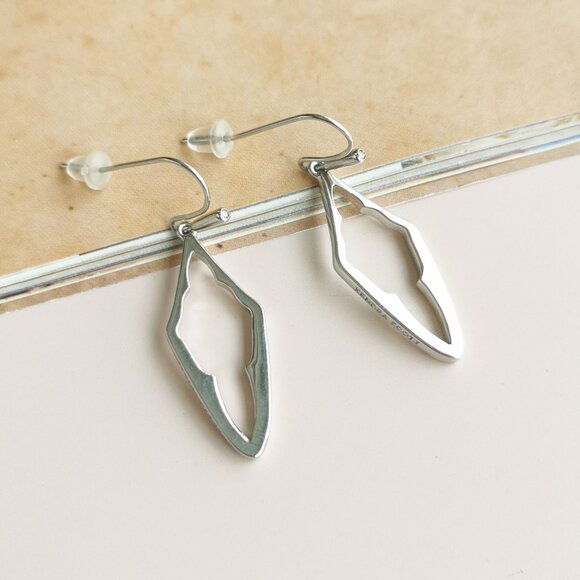 Kendra Scott Elongated Abbie Open Frame Earrings Silver - Picture 3 of 4